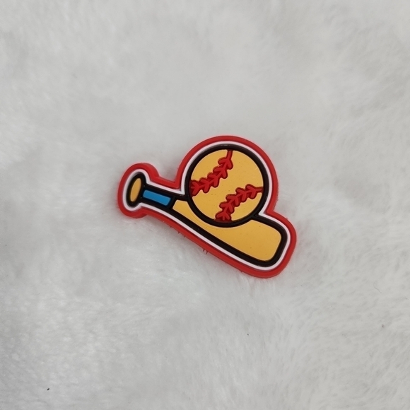 Crocs Jibbitz Sport Softball Bat Soccer Ball Net Shoe Charms Set Of 4 - Picture 5 of 6